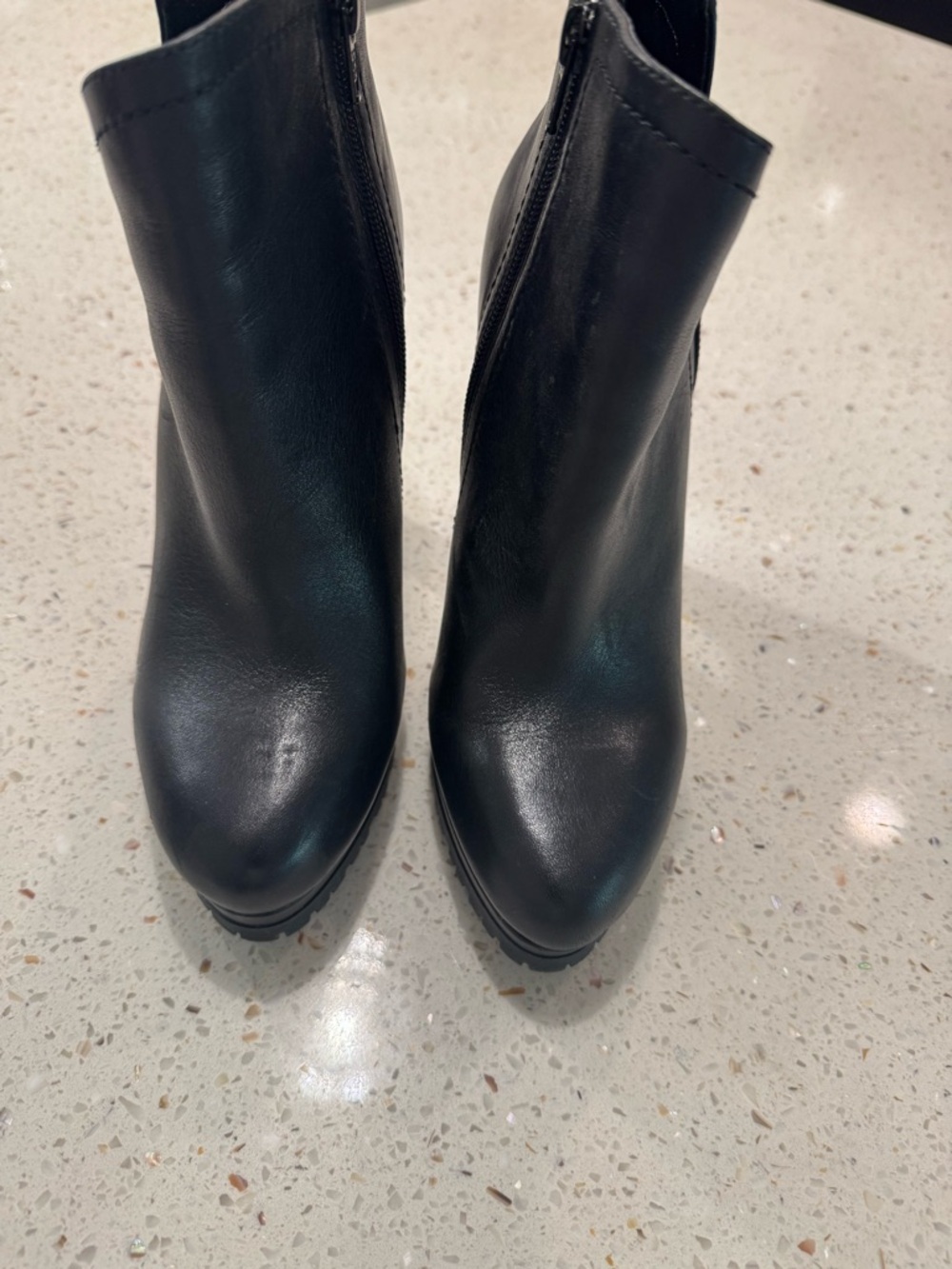 Gianni Bini Black Leather-Look High Heel Ankle Boot - Picture 6 of 10